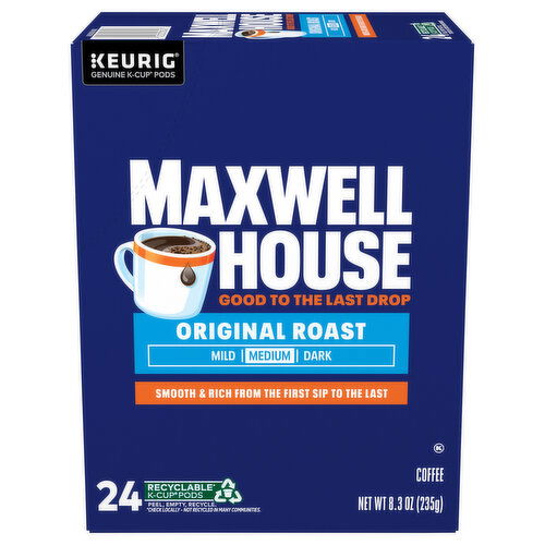 Maxwell House Coffee, Medium, Original Roast, K-Cup Pods