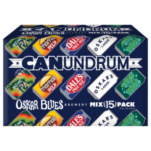 Oskar Blues Brewery Beer, Canundrum, 15 Mix Pack