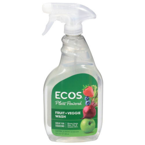 Ecos Wash, Fruit + Veggie, Plant Powered