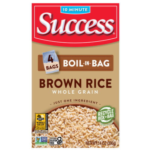 Success Brown Rice, Whole Grain, Boil-in-Bag