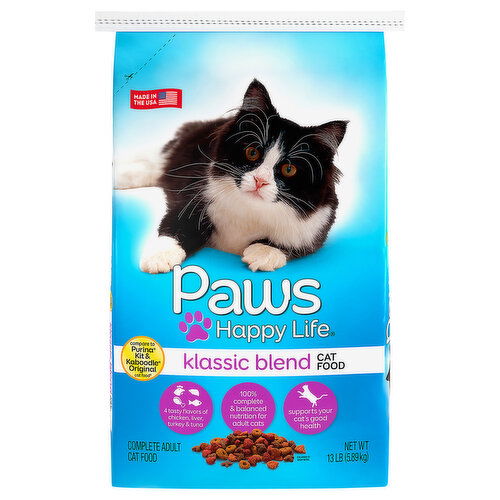 Paws Happy Life Complete Adult Klassic Blend Cat Food - 13 Pound