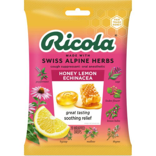 Ricola Honey Lemon with Echinacea Cough Drops