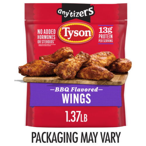 Tyson Any'tizers BBQ Bone-In Chicken Wings, 22 oz. (Frozen)