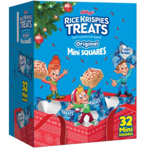Rice Krispies Treats Mini Marshmallow Cereal Bars, Original with Holiday Sprinkles - 12.4 Ounce