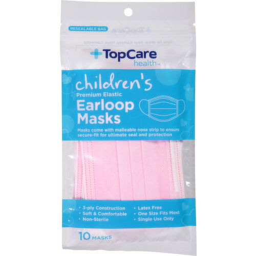 TopCare Earloop Masks, Premium Elastic, Children's