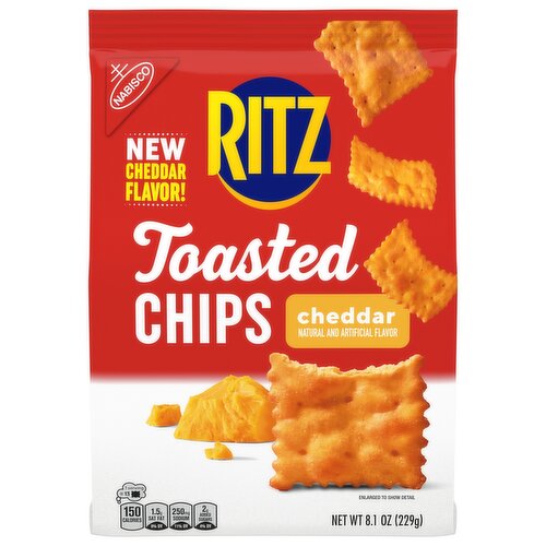 RITZ Toasted Chips Cheddar Crackers, Party Snacks