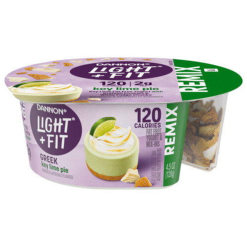 Dannon Yogurt & Mix-Ins, Fat Free, Key Lime Pie, Greek, Remix - Spring