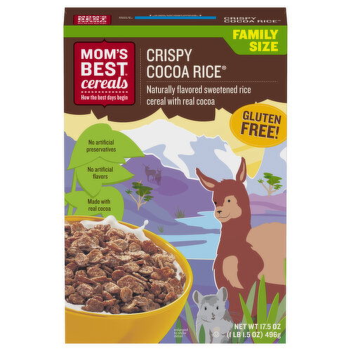 Mom's Best Cereal, Gluten Free, Crispy Cocoa Rice, Family Size