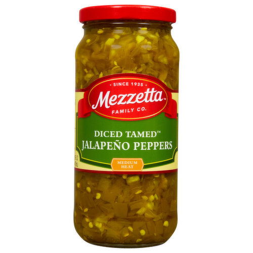 Mezzetta Jalapeno Peppers, Diced Tamed, Medium Heat