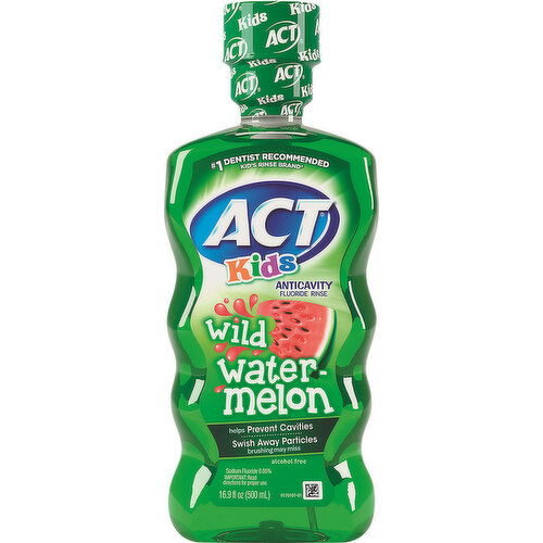 ACT Flouride Rinse, Alcohol Free, Anticavity, Wild Watermelon