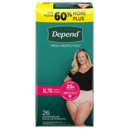 Depend Underwear, Maximum, XL