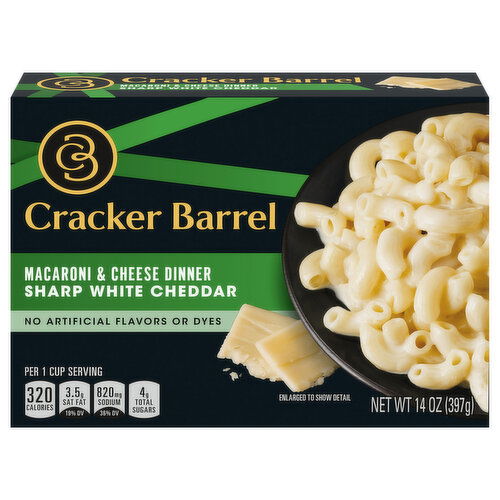 Cracker Barrel Sharp White Cheddar Macaroni & Cheese Dinner - 14 Ounce