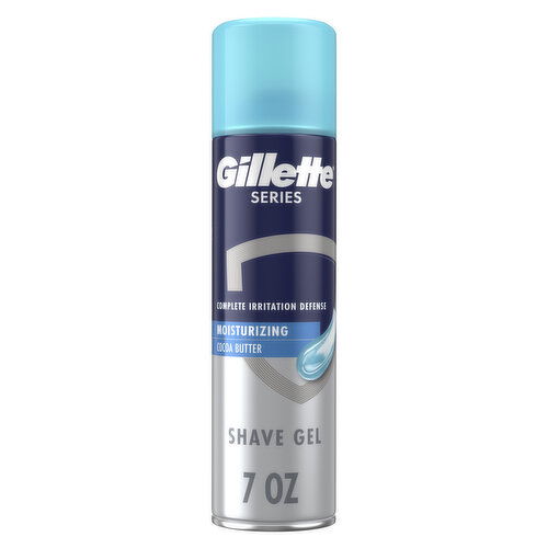 Gillette Series Moisturizing Shave Gel for men with Cocoa Butter, Suitable for Sensitive Skin