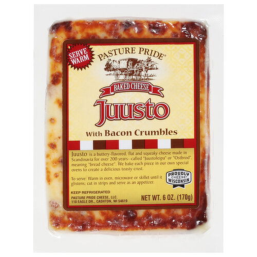 Pasture Pride Baked Cheese, Juusto, with Bacon Crumbles