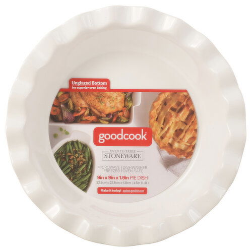 GoodCook Pie Dish, Stoneware, 1.5 Quart