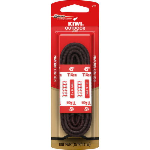 Kiwi Outdoor Laces, Round Brown, 45 Inch