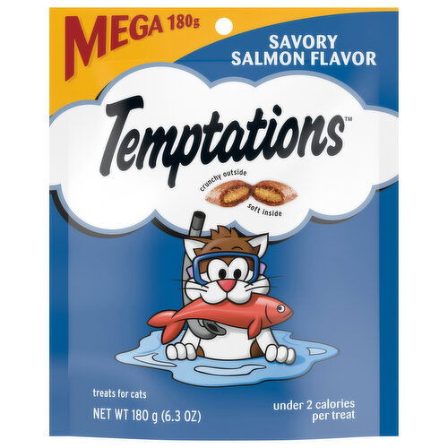 Temptations Cat Food, Savory Salmon Flavor, Mega