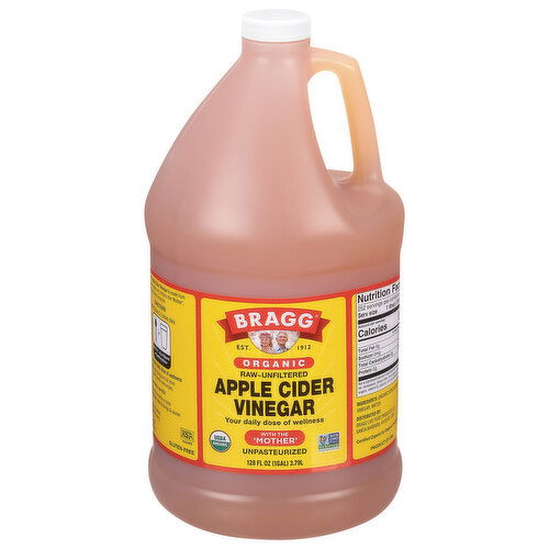Bragg Apple Cider Vinegar, Organic, Raw-Unfiltered - 128 Fluid Ounce