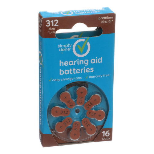 Simply Done 312 Size 1.4V Hearing Aid Batteries