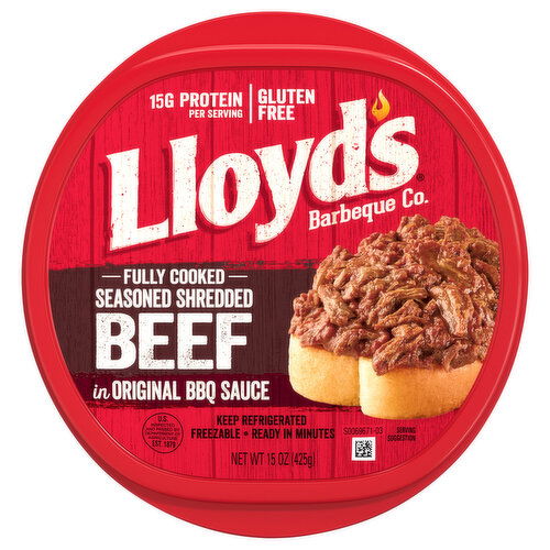 Lloyd's Beef, in Original BBQ Sauce, Seasoned Shredded