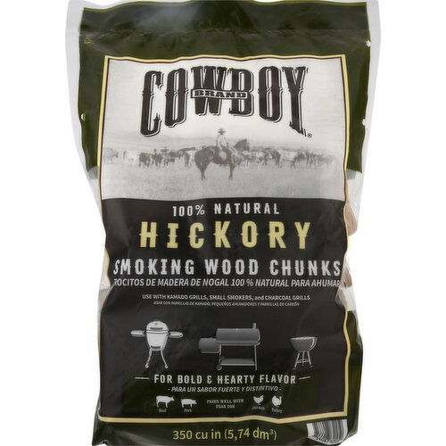 Cowboy Smoking Wood Chunks, Hickory