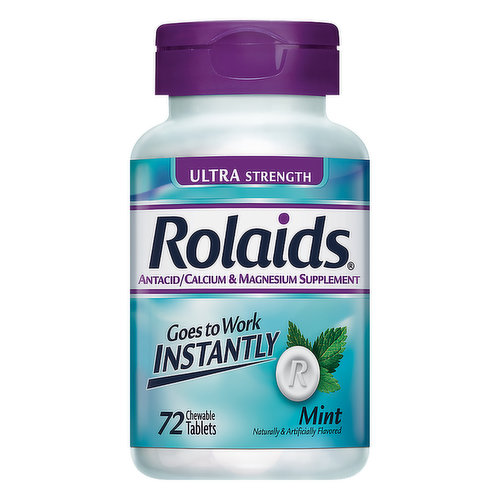 Rolaids Antacid, Ultra Strength, Chewable Tablets, Mint