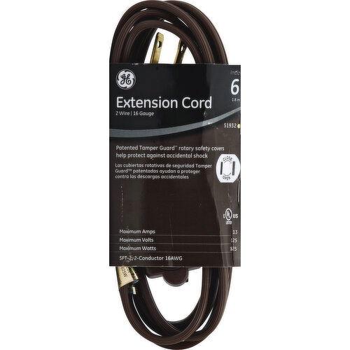 GE Extension Cord, Indoor, 6 Feet