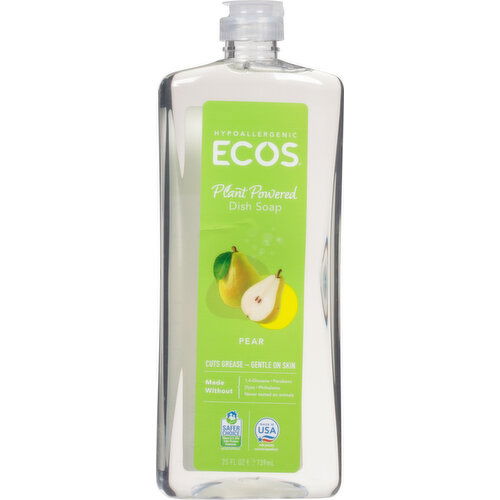 Ecos Dish Soap, Pear, Hypoallergenic, Plant Powered