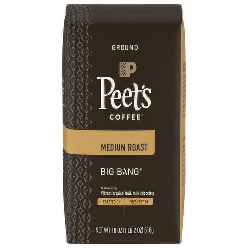 Peet's Coffee Coffee, Ground, Medium Roast, Big Bang - 18 Ounce