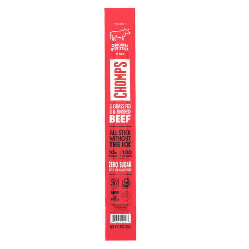 Chomps Grass-Fed and Finished Original Beef 1.15oz Stick