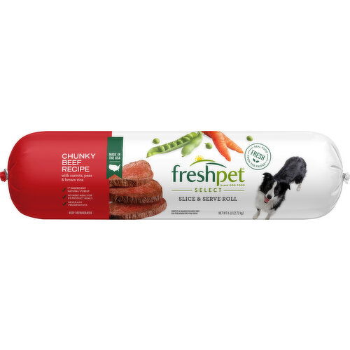 Freshpet Dog Food Slice Serve Roll Chunky Beef Recipe FRESH by Brookshire s