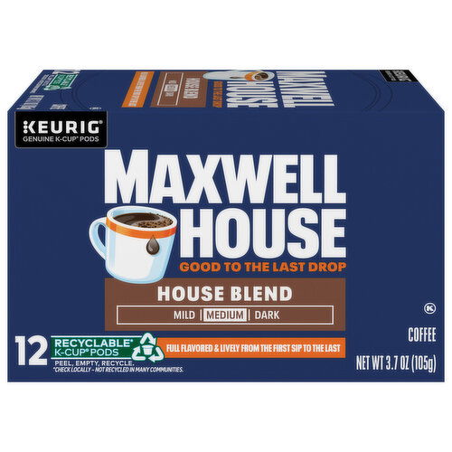 Maxwell House Coffee, Medium, House Blend, K-Cup Pods