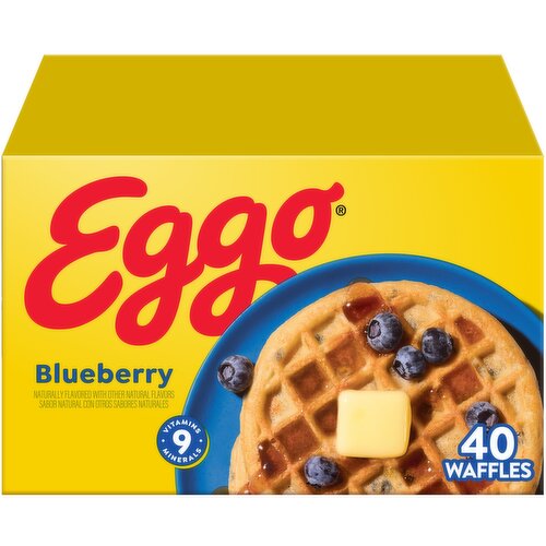 Eggo Frozen Waffles, Blueberry - 49.3 Ounce