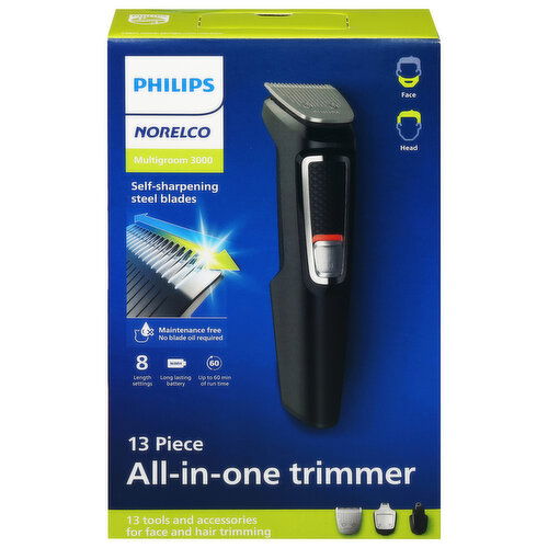 Philips Trimmer, All-in-One, Multigroom 3000 - 13 Each