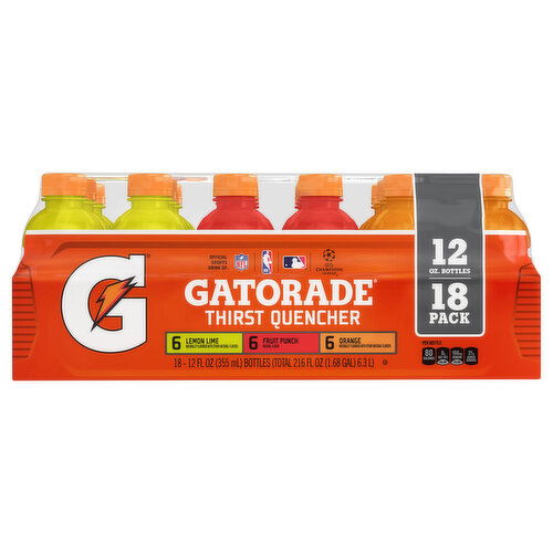 Gatorade Thirst Quencher, Lemon Lime, Fruit Punch, Orange