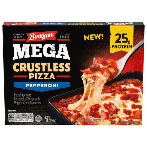 Banquet Pizza, Crustless, Mega, Pepperoni