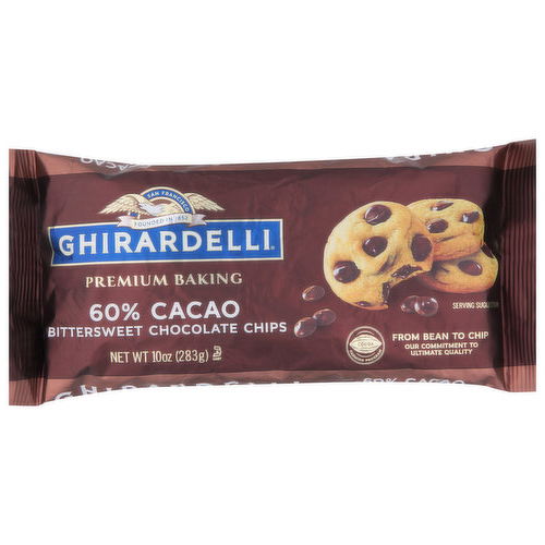 Ghirardelli Chocolate Chips, Bittersweet, 60% Cacao