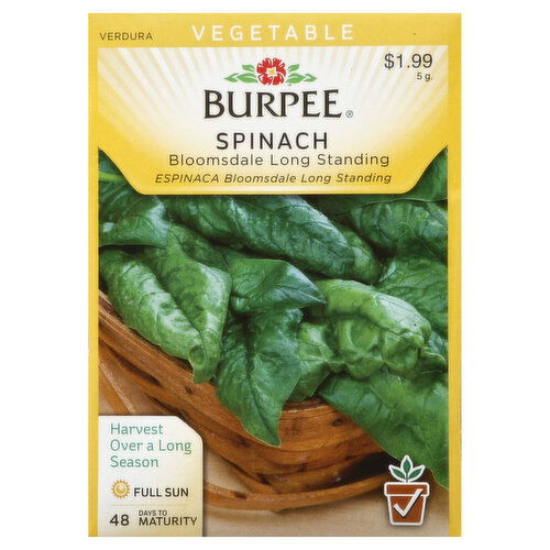 Burpee Seeds, Spinach, Bloomsdale Long Standing