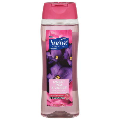 Suave Essentials Body Wash, Sweet Pea & Voilet, Gentle