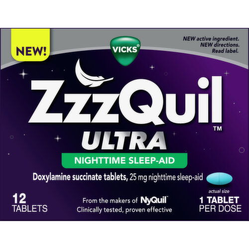 Vicks Nighttime Sleep-Aid, 25 mg, Ultra, Tablets