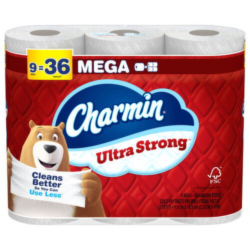Charmin 2-Ply Unscented Mega Bathroom Tissue - 9 Each