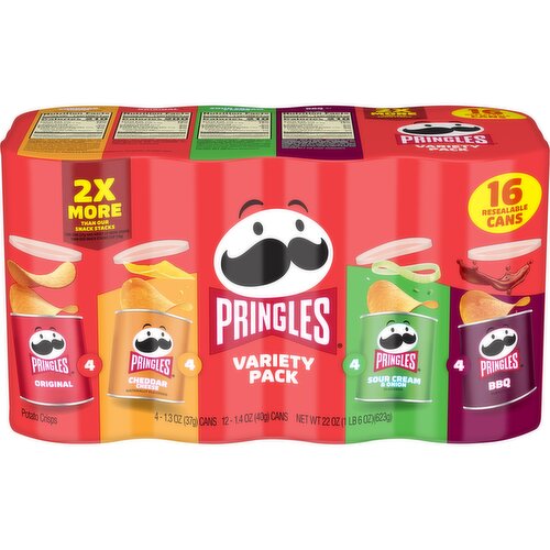 Pringles Potato Crisps Chips, Variety Pack, Grab and Go Snack Packs - 22 Ounce