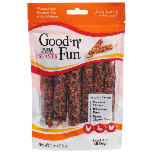 Good 'n' Fun Snack for All Dogs, Triple Flavor, Blasts