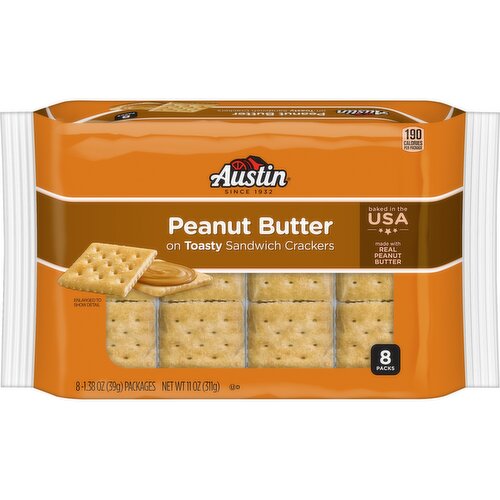 Austin Sandwich Crackers, Peanut Butter on Toasty - 11 Ounce