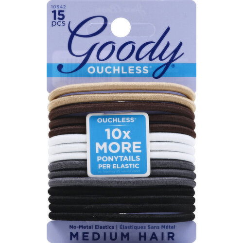 Goody Elastics, No-Metal, Medium Hair