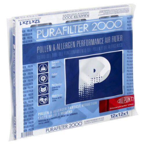 Purafilter 2000 Air Filter, Performance, Pollen & Allergen - 1 Each