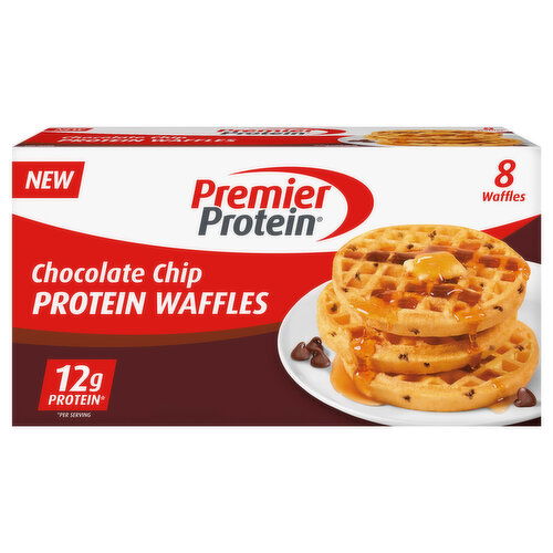 Premier Protein Chocolate Chip Protein Waffles - 8 Each