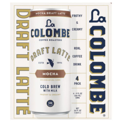 La Colombe Cold Brew, with Milk, Draft Latte, Mocha, 4 Pack