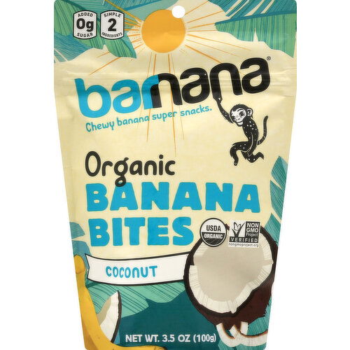 barnana Banana Bites, Organic, Coconut, Chewy