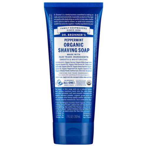 Dr. Bronner's Shaving Soap, Organic, Peppermint